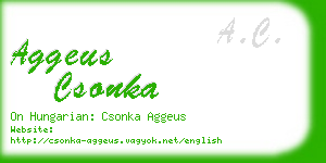 aggeus csonka business card